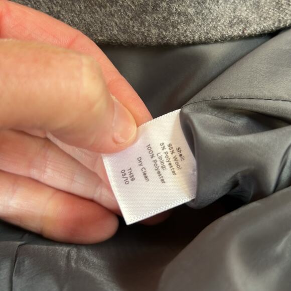 Talbots Kate fit wool pleated collar Women's Charcoal Blazer size 10 - Picture 7 of 8